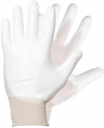 Polomáčené rukavice v polyuretanu BUCK bílé
