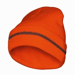 Zateplená zimní čepice reflexní RUDI oranžová