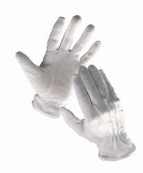 Bavlněné rukavice s jemnými terčíky BUDDY bílé